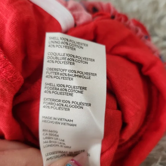 Free People Scottie Printed Tube Top Hot Red Combo Floral & Polka Dot Medium - Picture 7 of 10